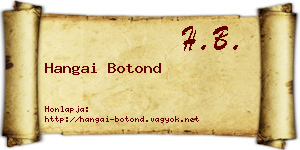 Hangai Botond névjegykártya